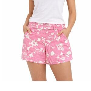 J. Crew Floral Cotton Shorts Sz 4 Coastal Preppy Beach Twee Resort